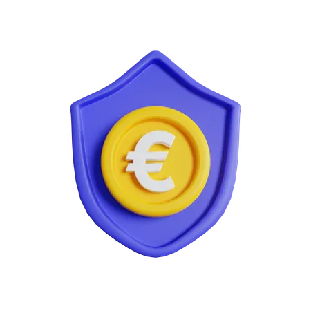 Euro Shield Secure 3D Icon