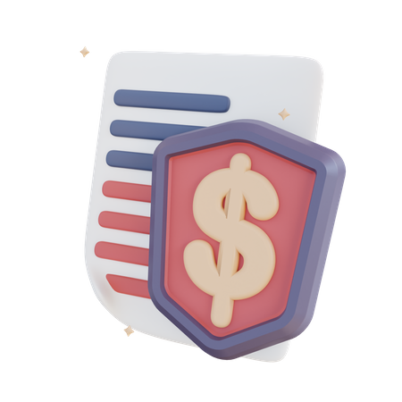 Financial Security Document  3D Icon