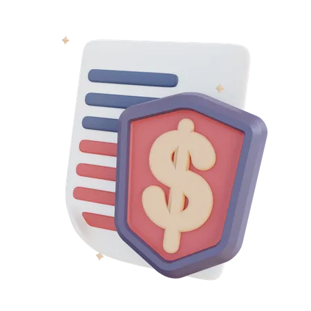 Financial Security Document  3D Icon