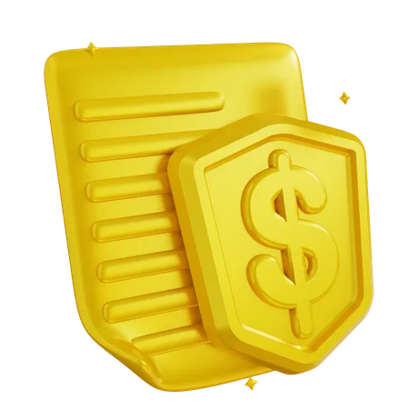 3 D Illustration Financial Security Documents 3D Icon