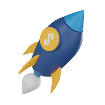 Rocket And Money Financial Empowerment Investment Opportunities Navigating Path To Startup Growth Ideal For Conveying Concepts Of Financial Planning Financial Management 3 D Render Illustration 3D Icon