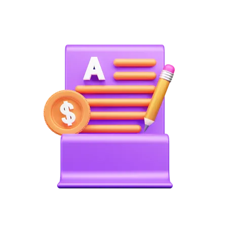 Financial Statement  3D Icon