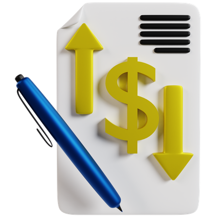 Financial Statement Fluctuations  3D Icon