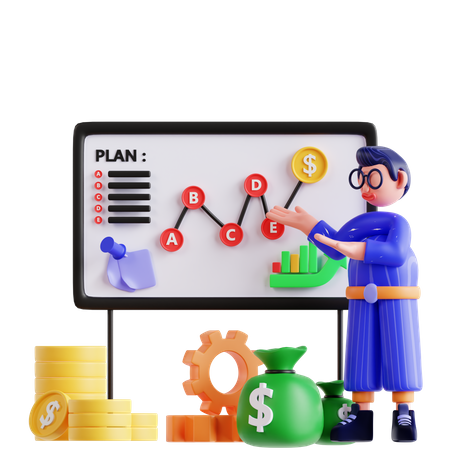 Financial Strategy  3D Illustration