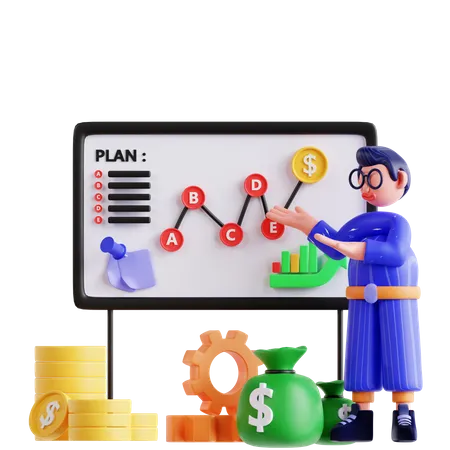 Financial Strategy  3D Illustration