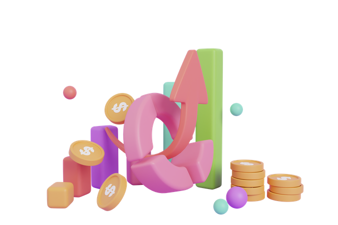 Financial success and growth 3D Icon
