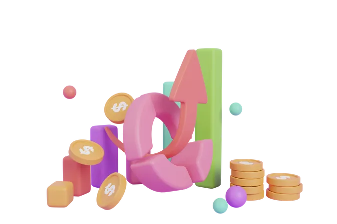 Financial success and growth 3D Icon