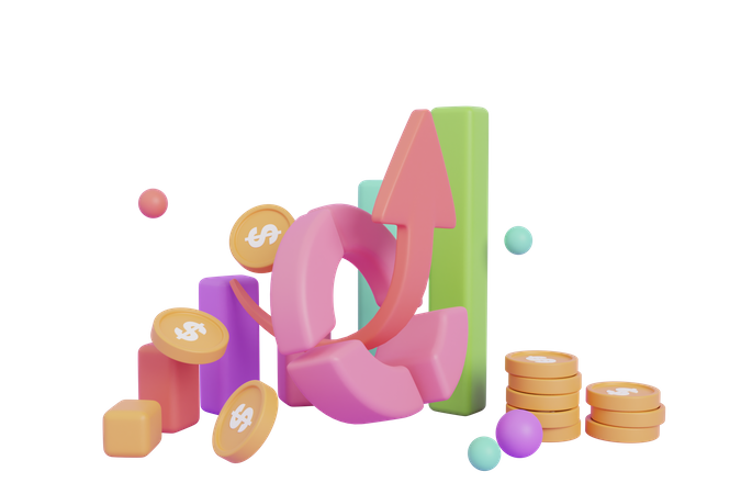 Financial success and growth  3D Icon