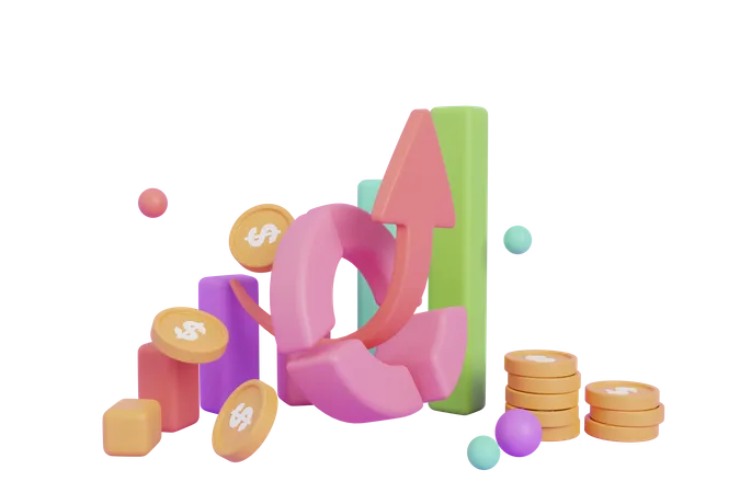 Financial success and growth  3D Icon