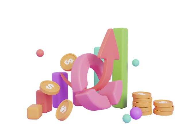 Financial success and growth  3D Icon