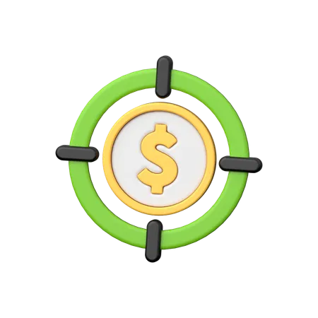 Financial Target 3 D Icon Symbolizes Financial Goals And Aspirations Featuring Dynamic Elements In A Three Dimensional Representation Of A Target Bullseye 3D Icon
