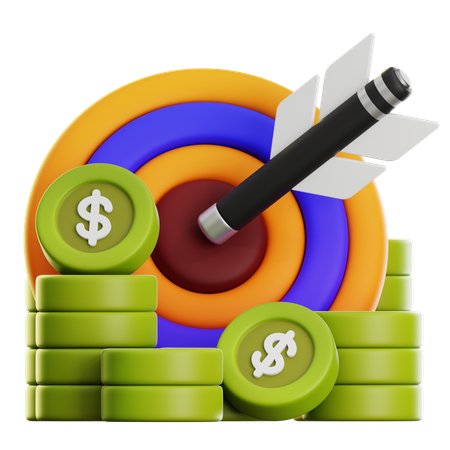 FINANCIAL TARGET  3D Icon