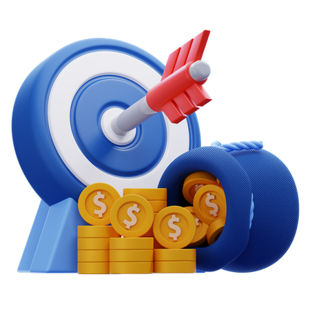 Financial Target  3D Icon