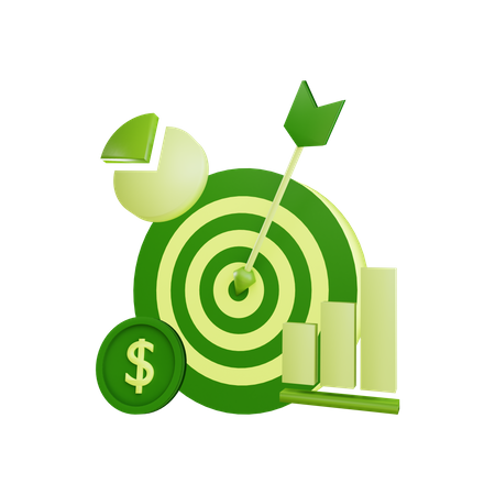 Financial target  3D Icon