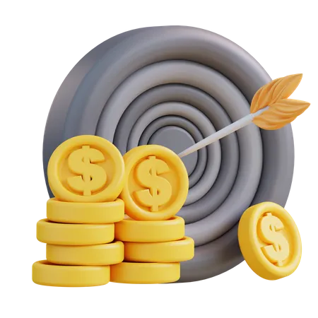 3 D Illustration Of Financial Target 3D Icon
