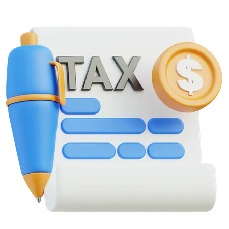Financial Tax Document 3D Icon