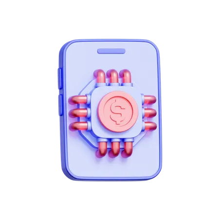 Financial Technology Processor  3D Icon