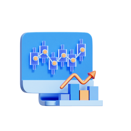 Financial Trading Monitor  3D Icon