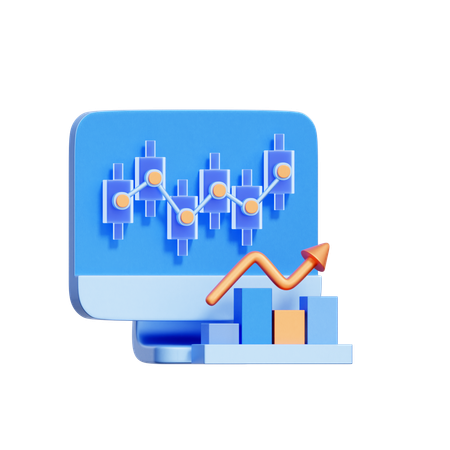 Financial Trading Monitor  3D Icon
