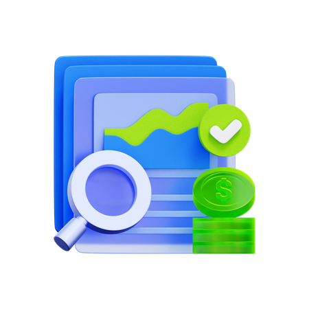 금융 동향 분석  3D Icon