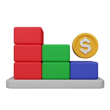Financial Up Down Chart  3D Icon