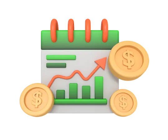 Business Financial Calendar 3D Icon