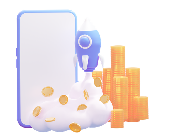 Finanzielles Startup  3D Illustration