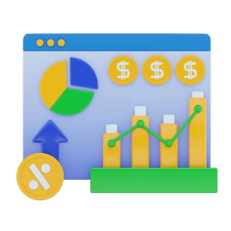 Finanzanalyse  3D Icon