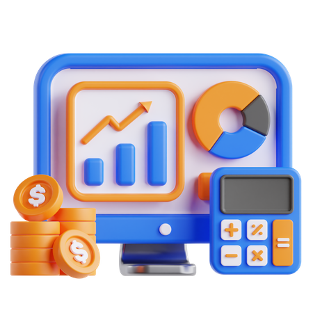 Finanzanalyse  3D Icon