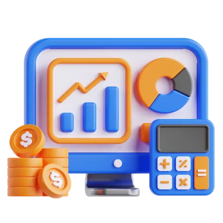 Finanzanalyse  3D Icon