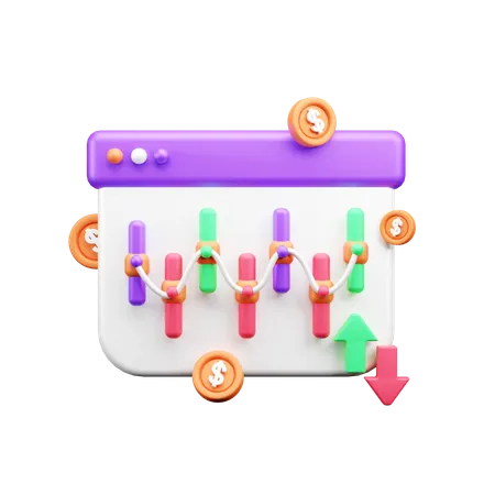 Finanzanalyse  3D Icon