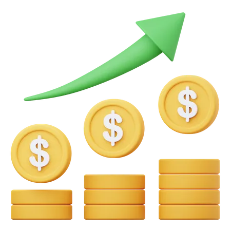 Beneficio financiero  3D Icon