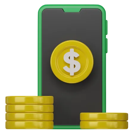 Finanzas móviles  3D Icon