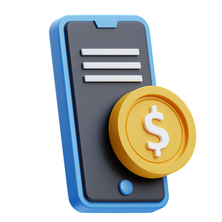 Finanzas móviles  3D Icon