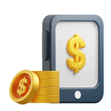 Finanzas móviles  3D Icon