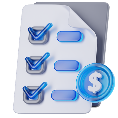 Finanzcheckliste  3D Icon