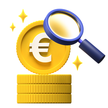 Finanzanalyse Euro  3D Illustration