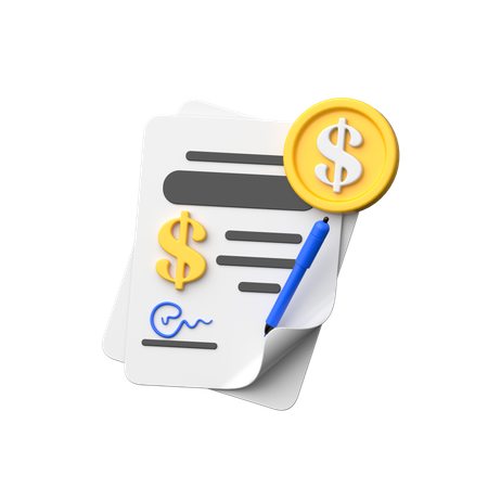 Finanzielle Vereinbarung  3D Icon