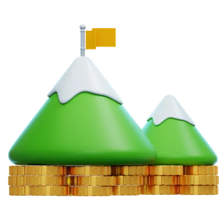 Finanzielle Ziele 3D-Illustration  3D Icon