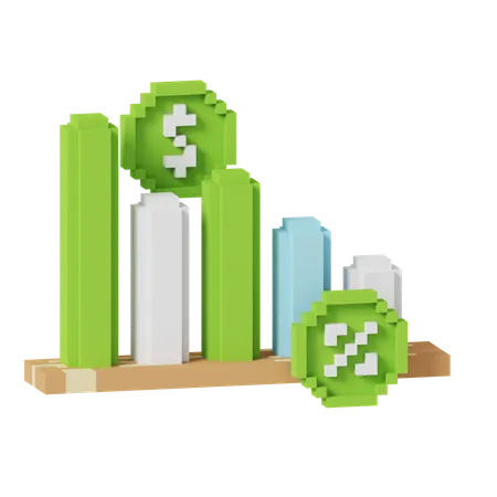 Diagramm zu finanziellen Verlusten  3D Icon