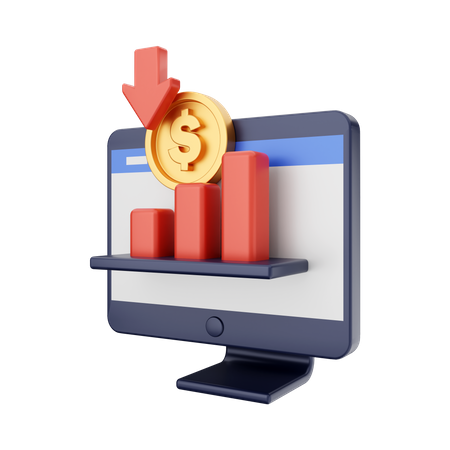 Finanzieller Verlust im Internet  3D Icon