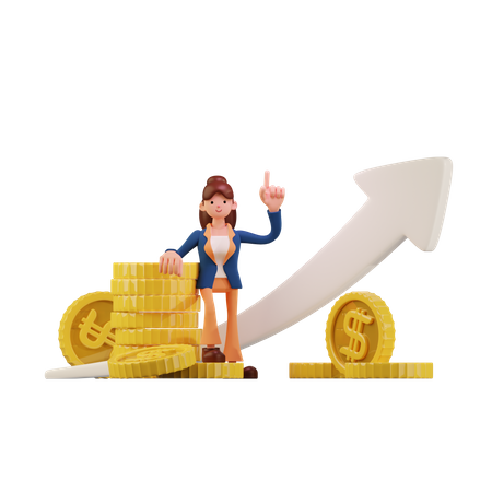 Finanzielles Wachstum  3D Illustration