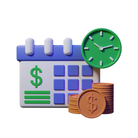 Finanzkalender  3D Illustration