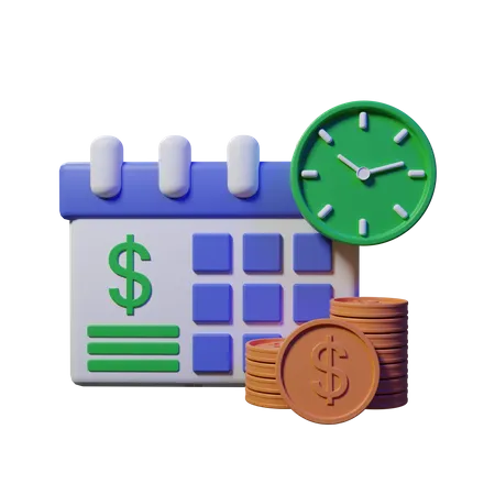 Finanzkalender  3D Illustration