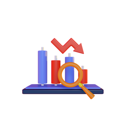 Rückgang an den Finanzmärkten  3D Illustration