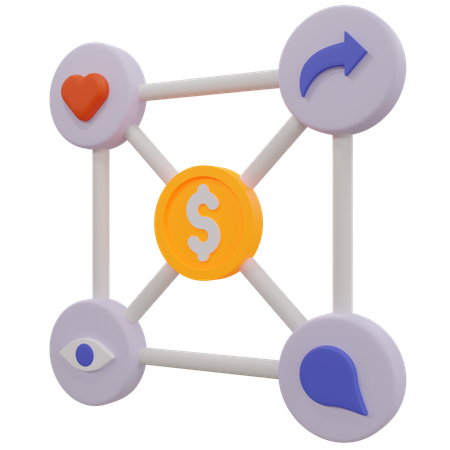 Finanznetzwerk  3D Icon