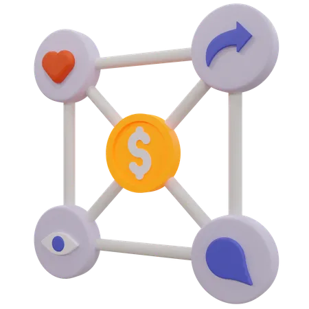 Finanznetzwerk  3D Icon