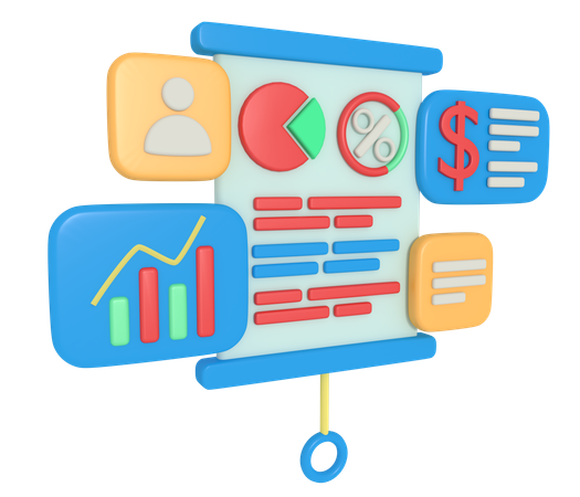 Finanzpräsentation  3D Illustration