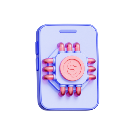 Finanztechnologieprozessor  3D Icon