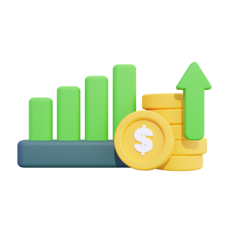 Diagramm zum finanziellen Wachstum  3D Icon